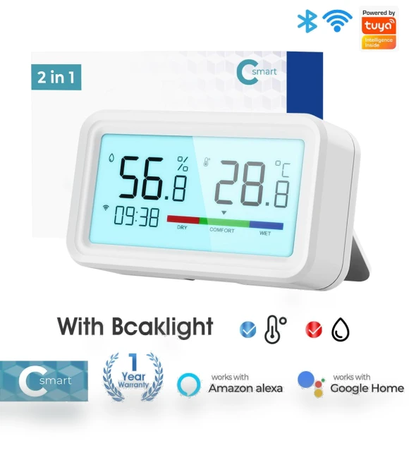Temperature and Humidity Sensor with Display — Smart Home Hubs & Controllers, Super Dream Home