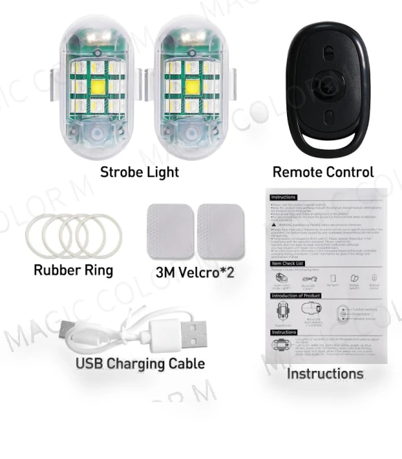 Wireless LED Strobe Warning Light — Vehicle Safety Signals, Cars Auto Home