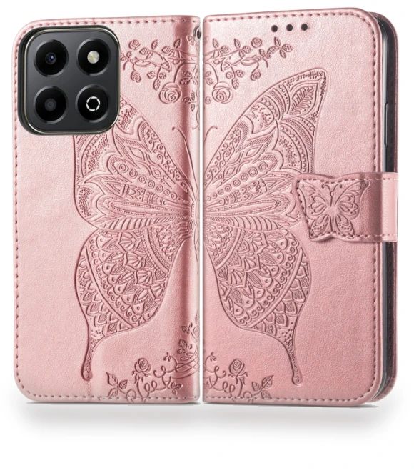 Butterfly Love Flower Embossed Leather Phone Case — Basic Cases, Honor