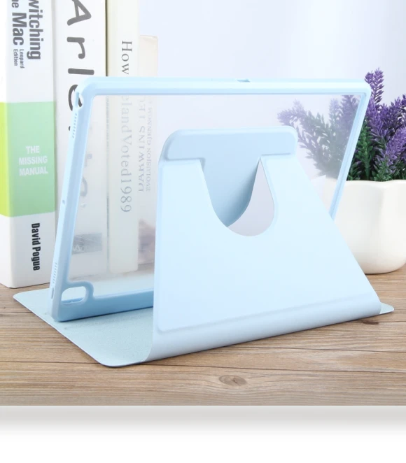 Acrylic TPU 3-folding Rotating Smart Tablet Leather Case for iPad 10.2 — Keyboard Cases, GEBEI