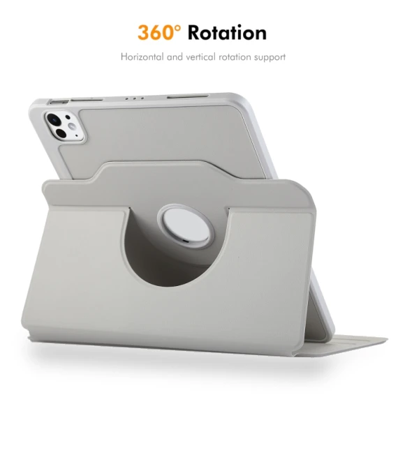 360 Rotation TPU Leather Smart Tablet Case with Pen Slot for iPad Air — Protective Cases, ENKAY
