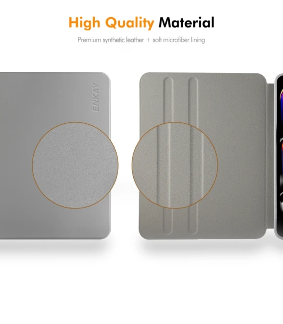 360 Rotation TPU Leather Smart Tablet Case with Pen Slot for iPad Air — Protective Cases, ENKAY
