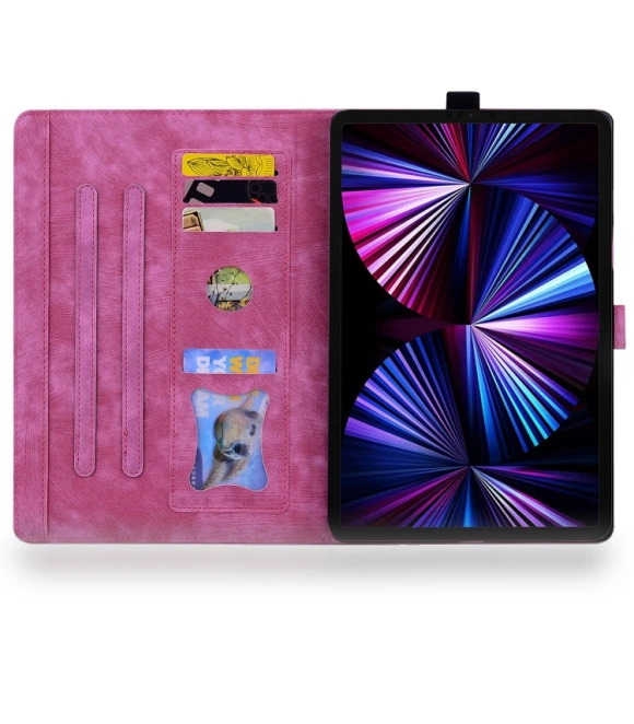 Cartoon Sakura Cat Embossed Smart Leather Tablet Case for iPad Pro 11 2022 / Air 10.9 2022 — Cases