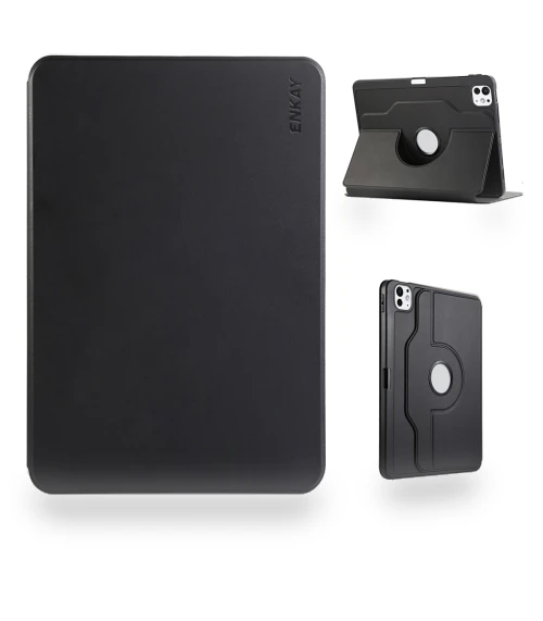 360 Rotation TPU Leather Smart Tablet Case with Pen Slot for iPad Pro 12.9 2022/Air 13 2024 — Protective Cases, ENKAY