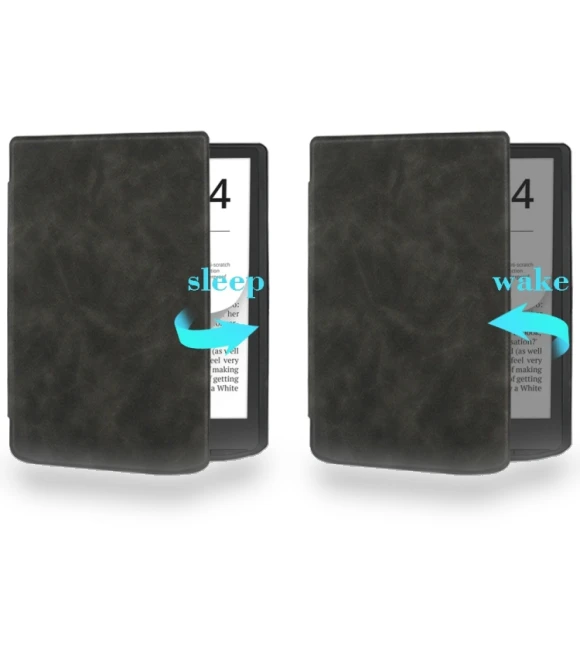 Retro Skin-feel Leather Smart Tablet Case for Pocketbook InkPad 4/Color2/3/PB743 — Protective Cases, Pocketbook