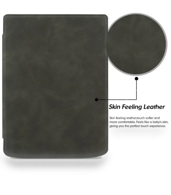Retro Skin-feel Leather Smart Tablet Case for Pocketbook InkPad 4/Color2/3/PB743 — Protective Cases, Pocketbook
