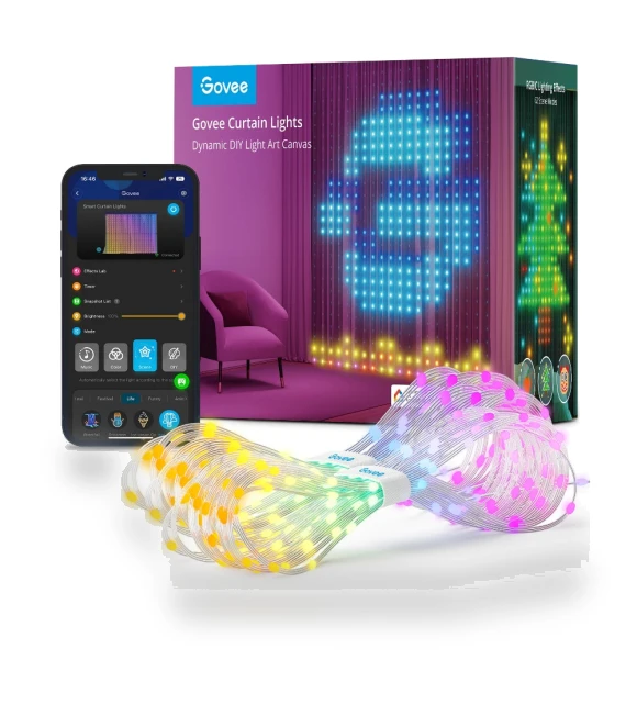 RGBIC Curtain Lights with 520 LEDs — String Lights, Govee
