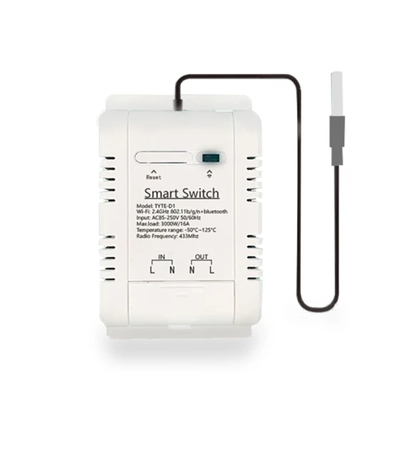 WiFi Smart Temperature Switch with Real-Time Energy Monitoring — Home Climate Control, Tuya