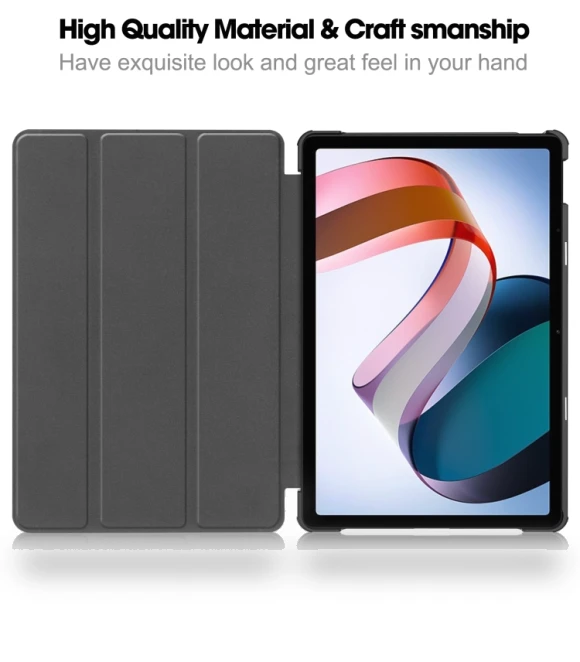3-Fold Holder Smart Leather Tablet Case for Xiaomi Redmi Pad SE — Keyboard Cases, Xiaomi
