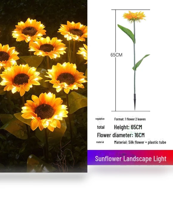 Outdoor Waterproof Sunflower Light — Outdoor String Lights, AI Supermarket