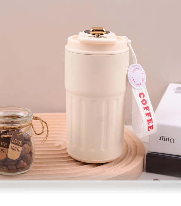Portable Stainless Steel Thermocup with Temperature Display — Beverage Warmers, AI Supermarket