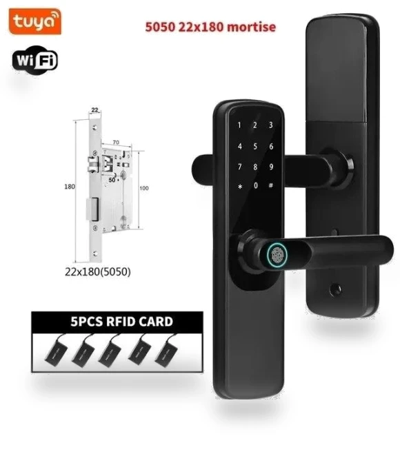Smart Door Lock with Fingerprint, Smart Card, Password, Key Unlock, and USB Emergency Charging — Smart Home Security, HIMO Group