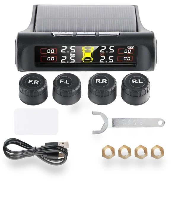 Solar Powered Universal Car TPMS with USB Charging — TPMS Sensor Replacements, AINYSZIN Automotive Parts