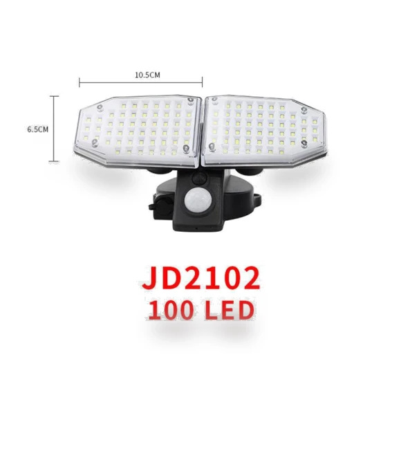 Three-Headed Solar-Powered LED Wall Light with Motion Sensor — Outdoor Security & Flood Lighting, AI Supermarket