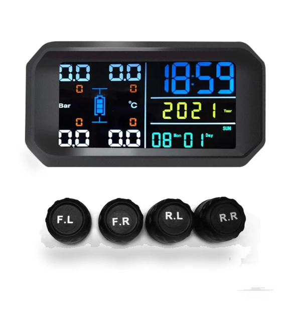 Universal Solar-Powered Car Tire Pressure Monitoring System — TPMS Sensor Replacements, TOMTOP JMS