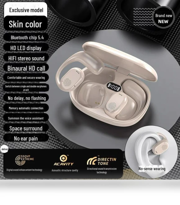 Wireless Bone Conduction Sports Headphones — Over-Ear Headphones, AI Supermarket