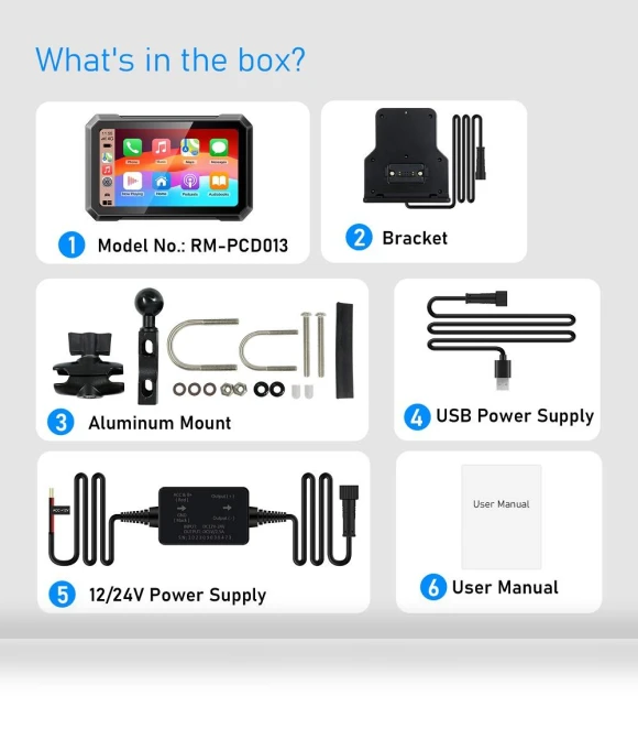 7-inch Motorcycle Carplay Display — Navigation & GPS Accessories, Happy Home Mall