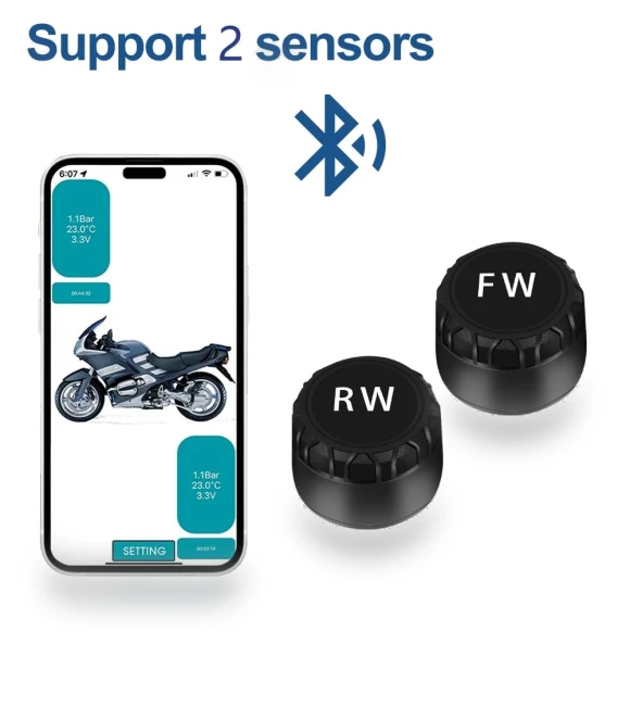 Bluetooth Motorcycle Tire Pressure Monitoring System — TPMS Sensor Replacements, Rustic Elegance House