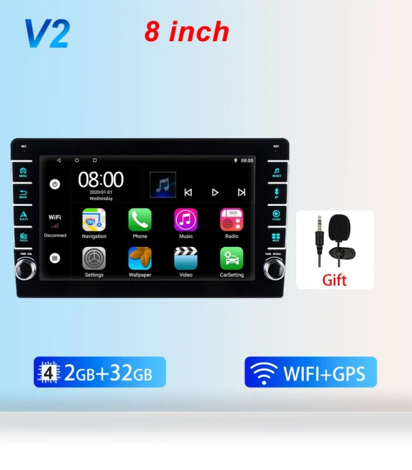 Universal 8-inch Android Multimedia Player with Touch Screen — Stereo Receivers, Reakosound