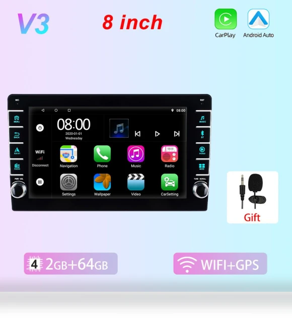Universal 8-inch Android Multimedia Player with Touch Screen — Stereo Receivers, Reakosound
