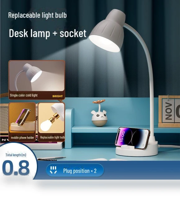 USB Desk Lamp with Smart Outlet — Study & Desk Lighting, VantaGoods
