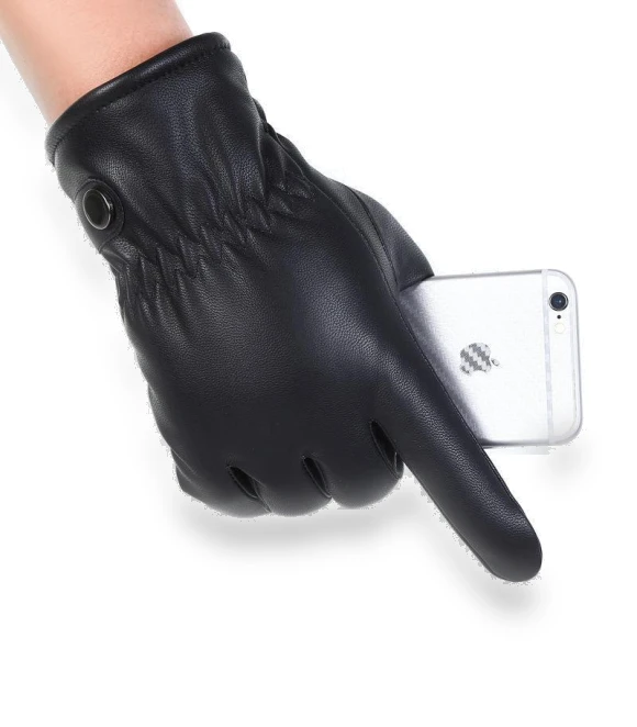 Winter Touchscreen Leather Gloves — Gloves, AI Supermarket