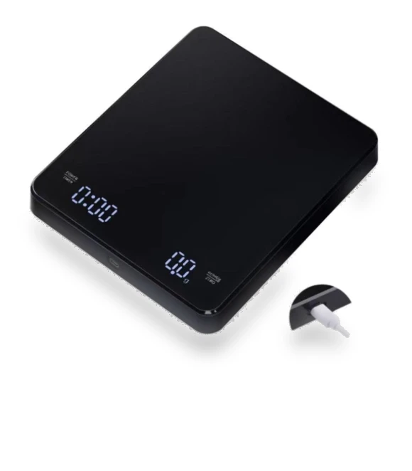 Digital Rechargeable Coffee Scale with Timer — Weight Management Tools, DC-HOME Textile
