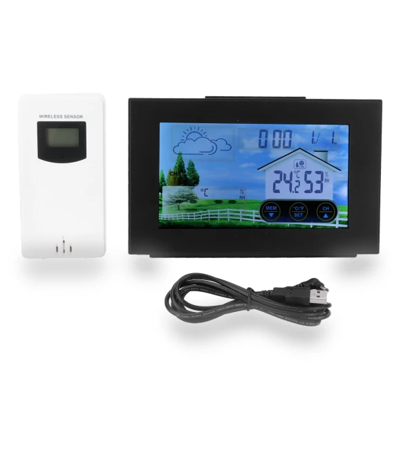 Digital Wireless Thermometer-Hygrometer with Alarm and Touch Screen — Home Climate Control, Vestidos