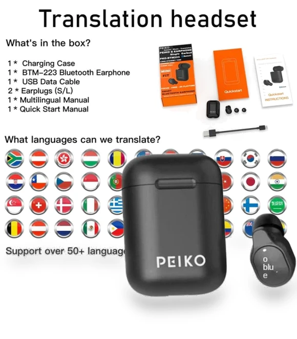 Instant Translation Headphones — Language Translators, Qichuanxin