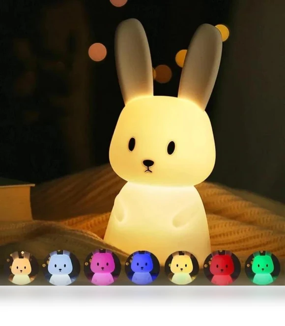 LED Night Light with Silicone Rabbit — Lamps & Shades, DC-HOME Textile