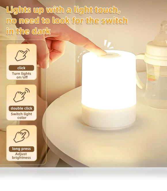Rechargeable Desk Lamp with Adjustable Brightness — Study & Desk Lighting, DC-HOME Textile