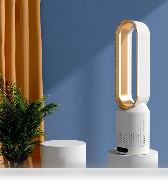 Smart Bladeless Air Purifier Fan — Activated Carbon Air Purifiers, Chic Interiors