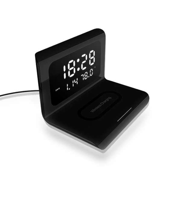 Smart Digital Alarm Clock with Wireless Charging — Alarm, DC-HOME Textile