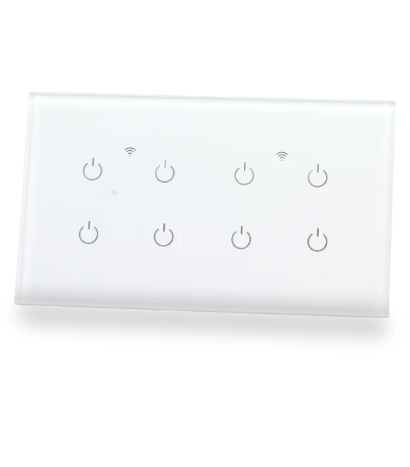 Wi-Fi Smart Touch Switch 8 Gang — Dimmer Switches, Koogeelife