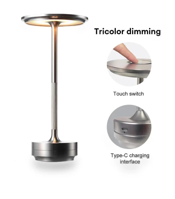 Wireless LED Desk Lamp with Charging — Study & Desk Lighting, DC-HOME Textile