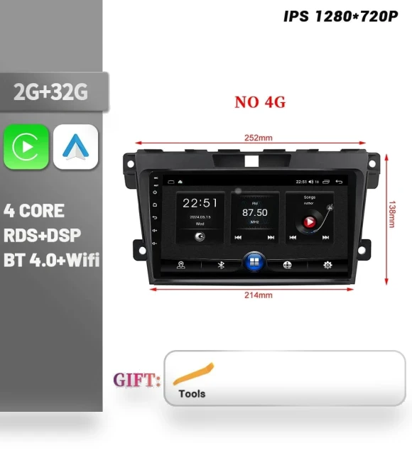 Bluetooth Wireless CarPlay Touch Screen Stereo Car Radio Multimedia Player with Navigation 4G GPS — Stereo Receivers, AutoSphere