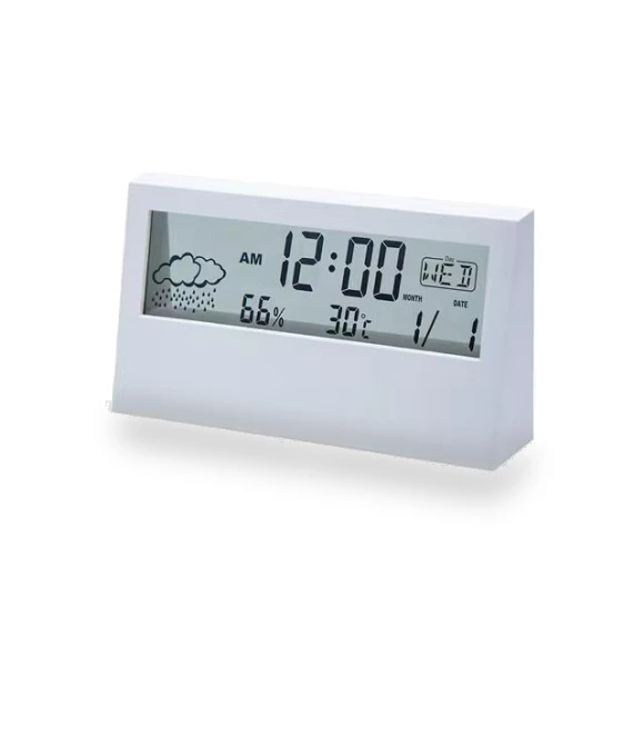 Electric Desktop Alarm Clock with Calendar, Temperature and Humidity Gauge — Alarms & Clocks, Actually lighting