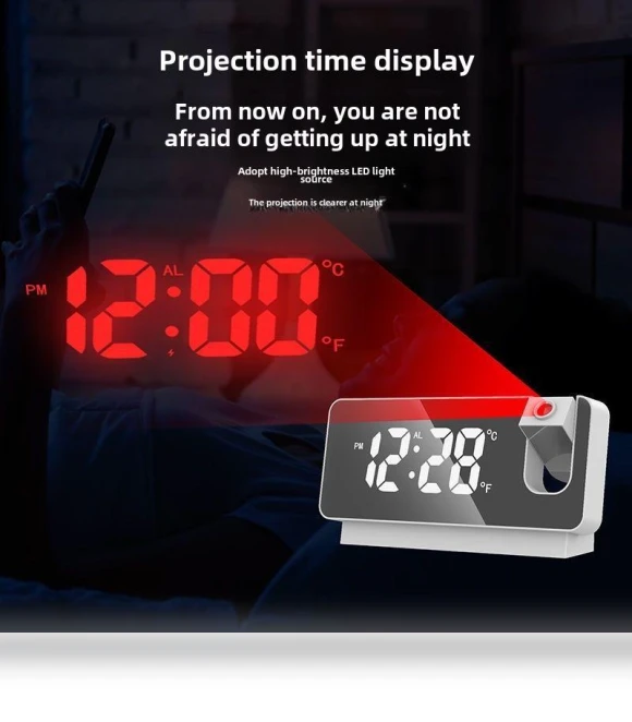 Smart Multifunctional LED Projection Alarm Clock — Alarms & Clocks, VividTrove