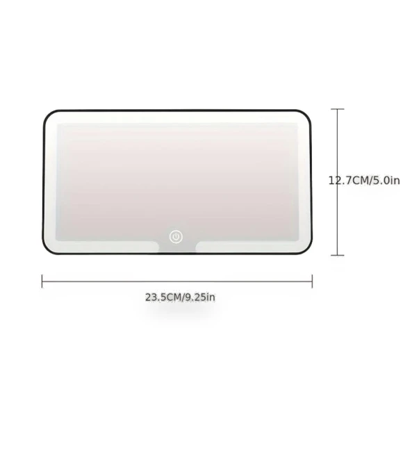 LED Car Makeup Mirror with Touch Control — Compact & Travel, NyPhoenix Auto