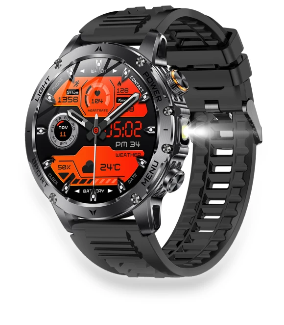 Smartwatch with 1.7 inch Screen, Built-in Flashlight, and Health Management — Smartwatches, Senbono