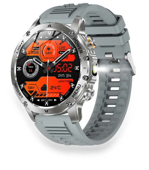 Smartwatch with 1.7 inch Screen, Built-in Flashlight, 100+ Sports Modes, Health Management, Smart Voice Assistant, IP68... — Smartwatches, Senbono