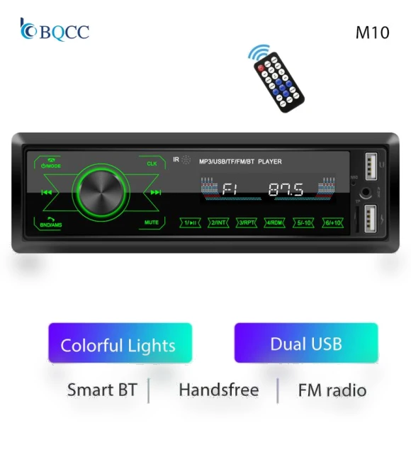 1 Din Touch Button BT MP3 Car Radio with Fast Charging — Stereo Receivers, AutoSphere
