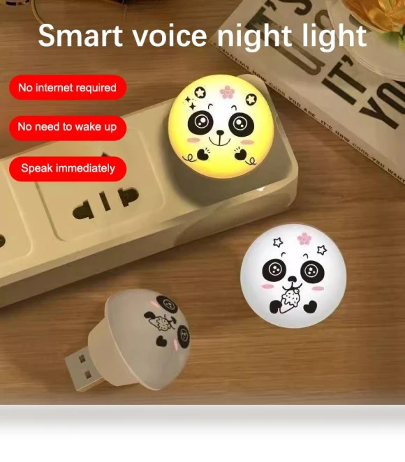 Artificial Intelligence Voice-Controlled Night Light with Bedside Remote and Camping Plug — Night Lights, Scatua