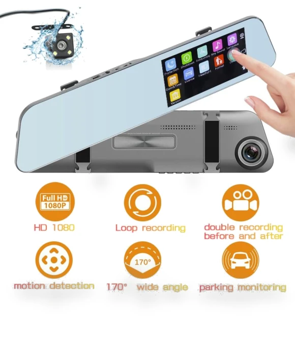 Car Dash Cam with Touch Screen and Dual Lens — Dashboard Cameras, Popular House
