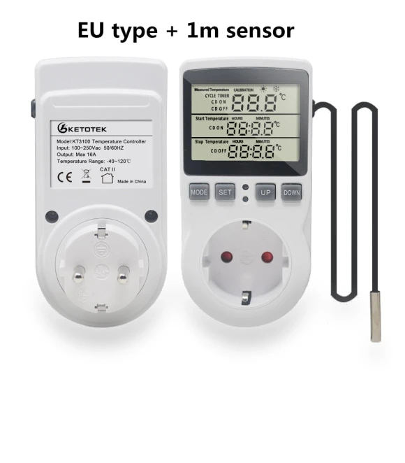 Digital Temperature Controller Thermostat Outlet — Home Climate Control, Ketotek