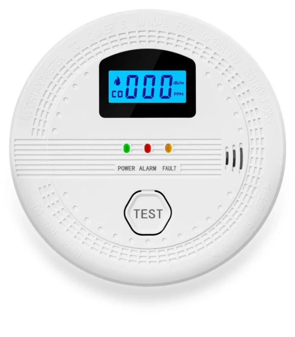 LCD Digital Display Fire CO Alarm — Smoke & CO Detectors, Baoshang
