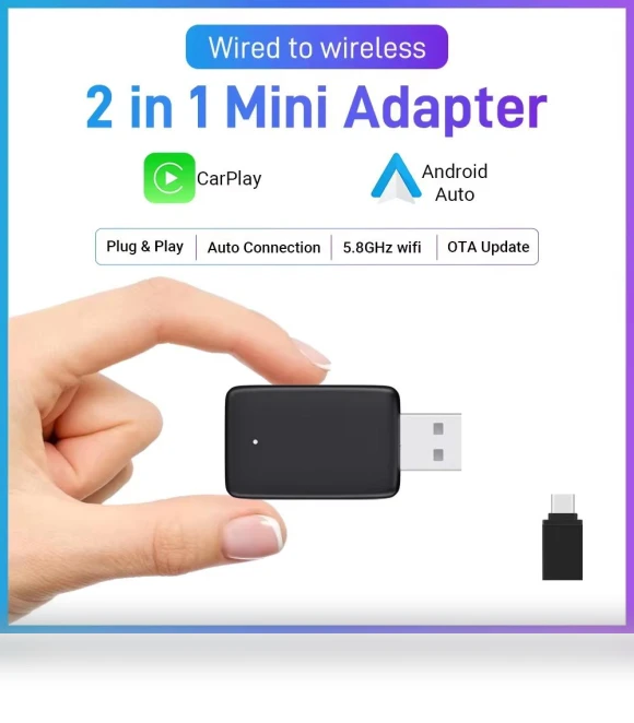 Mini Wired to Wireless 2 in 1 AI Box Carplay — Car Installation Essentials, Dream Garage