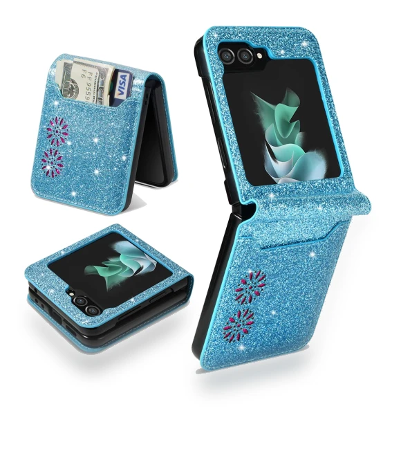 PU Leather+PC Card Slot Case Laser Carving Glittery Starry Style Phone Cover — Flip Cases, Smartwatch 2025