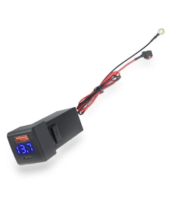 Smart Car Charger with LED Voltmeter and Dual USB PD Fast Charging — Chargers, Motorgo Premium