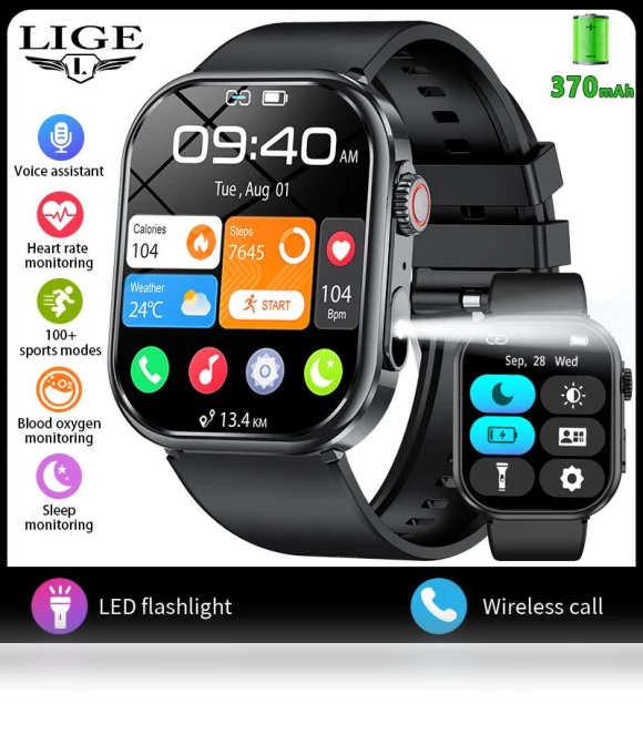 Smart Watch with Bluetooth Call and Outdoor Sports Features — Smartwatches, LIGE